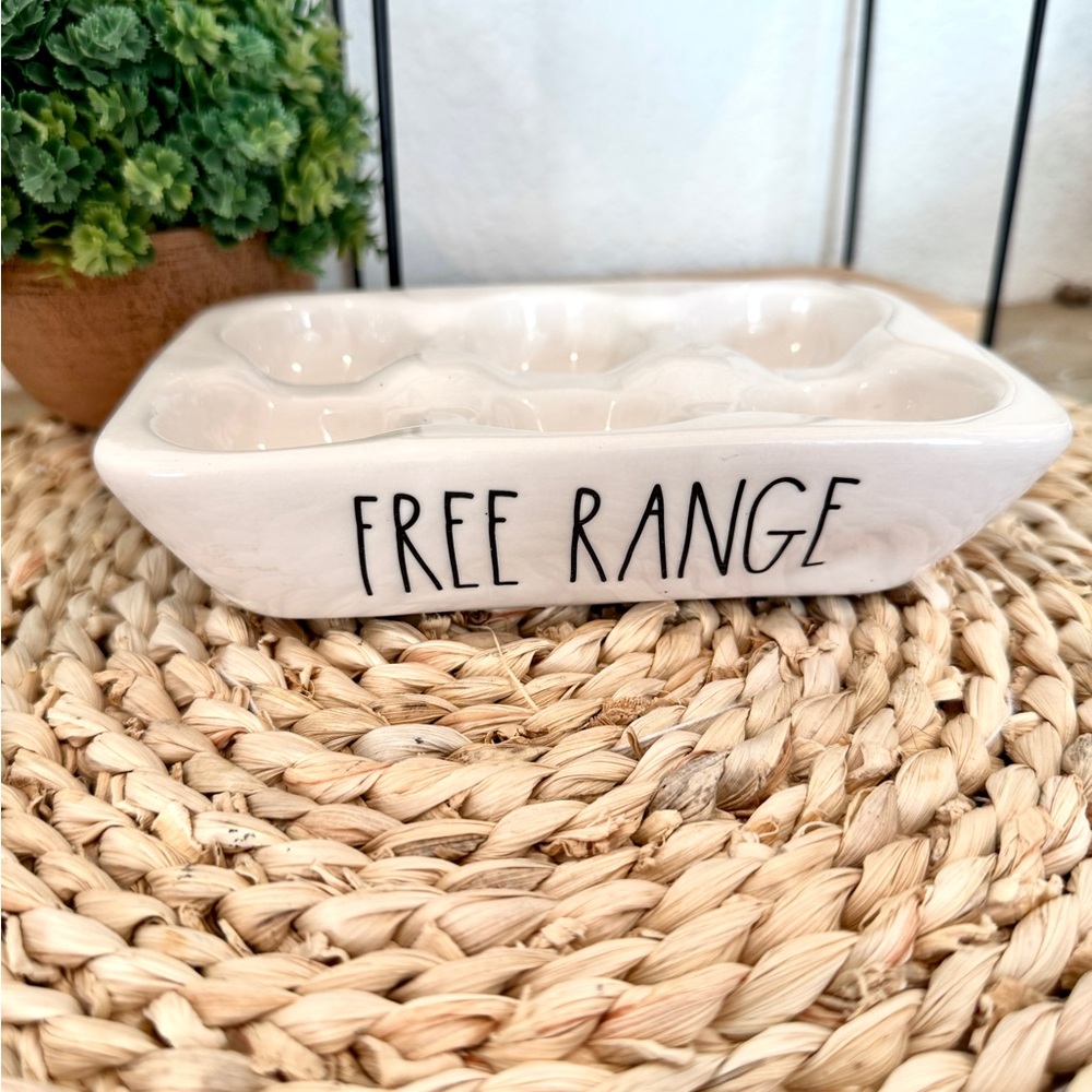 Rae Dunn Free Range Egg Holder Ceramic